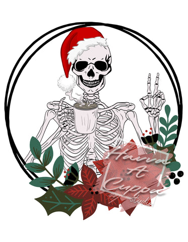 Christmas Skeleton  PNG Only digital files sublimation design Digital Download PNG FILE