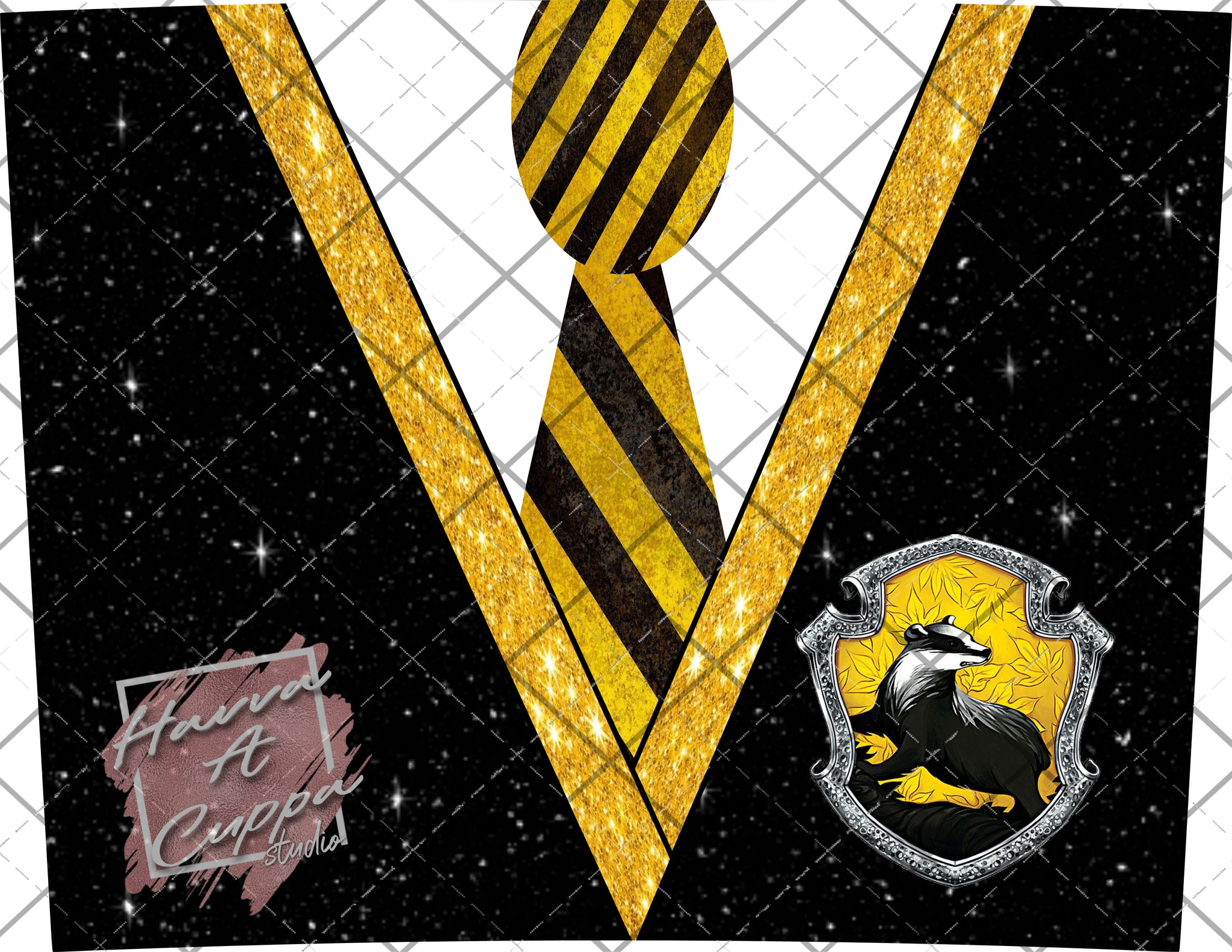 HP Hufflepuff Digital File 20oz Full Wrap curve png File