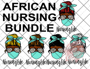 African Nursing Life Bundle Digital File  PNG File Only Digital Download