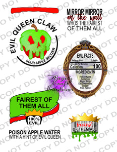 Evil Queen Sour Apple Digital File  PNG Claw File Instant Download