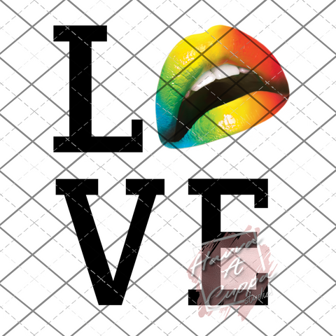 Love LGBTQ Pride Lips Digital File PNG Only Digital Download