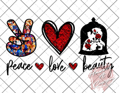 peace love beauty  Digital File png Only sublimation Digital Download