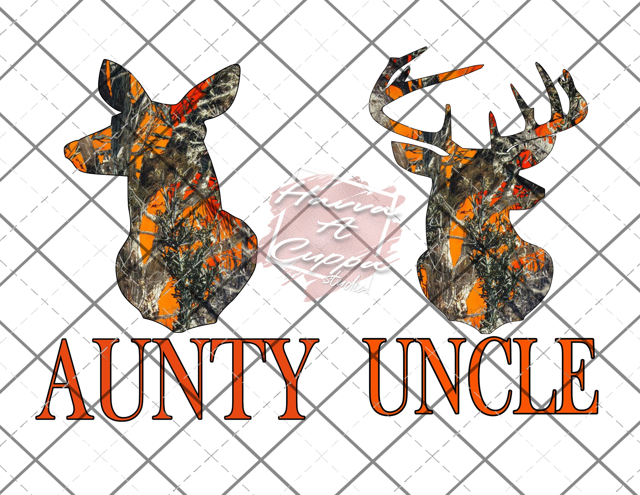 aunty and uncle orange camo bundle png Only digital files sublimation design Digital Download PNG FILE