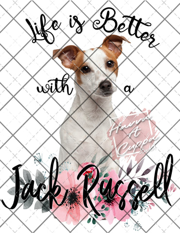 life is better with a jack russell Digital File png Only sublimation Digital Download