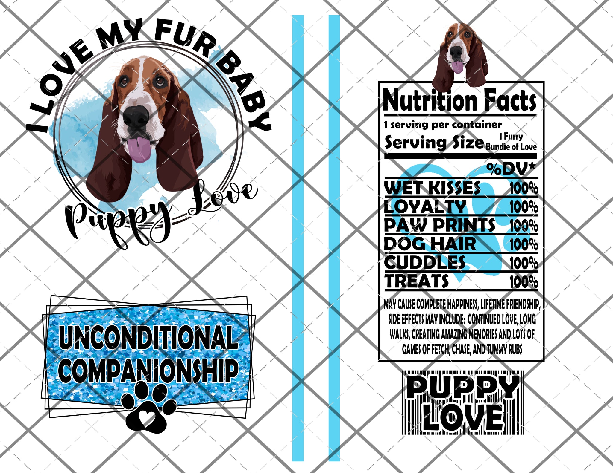 Puppy Love Blue Label Claw File Instant Download Digital File