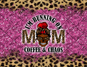 African Coffee & Chaos Mom RED Hair Digital File 20oz Full Wrap png File