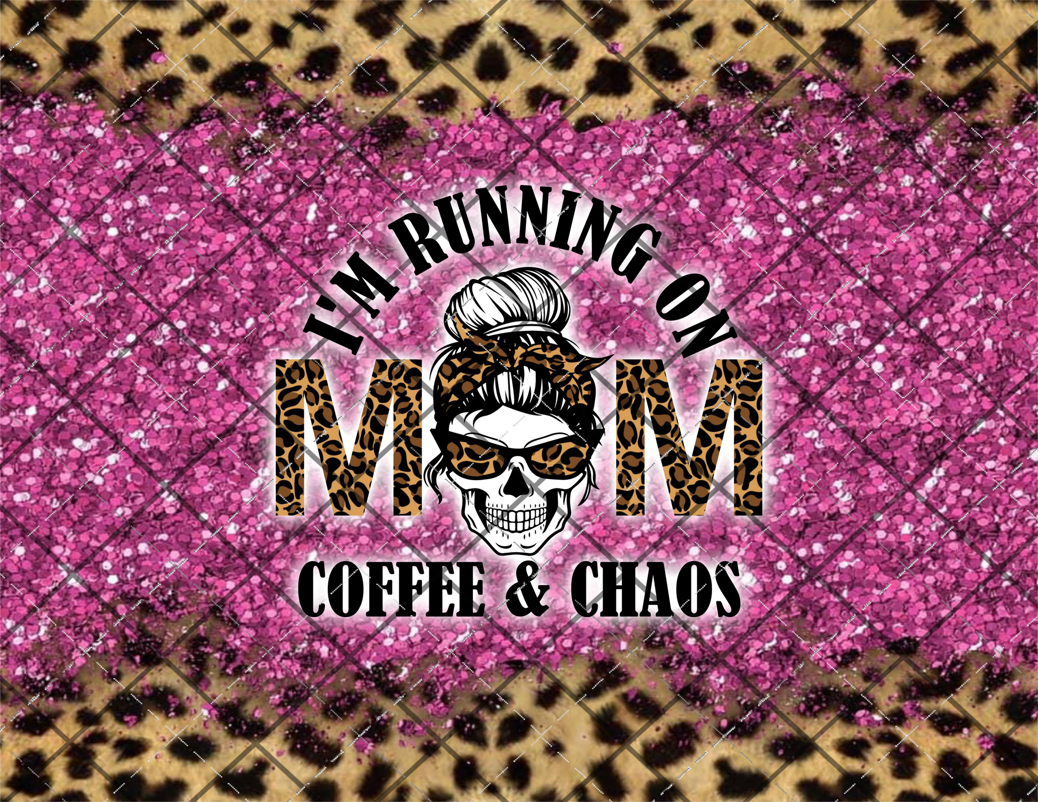 Coffee & Chaos Mom White Hair Digital File 20oz Full Wrap png File