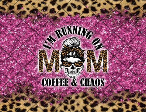 Coffee & Chaos Mom White Hair Digital File 20oz Full Wrap png File