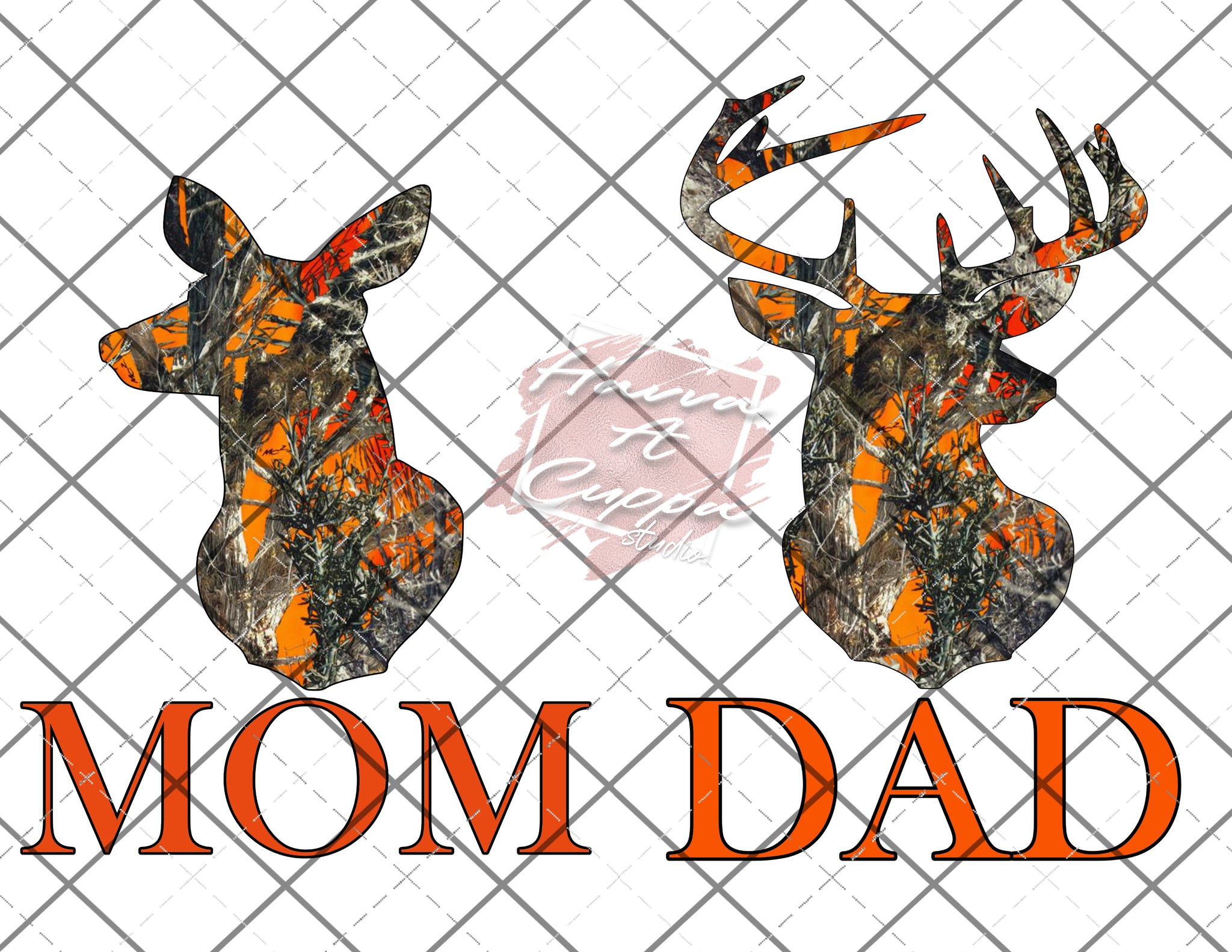 mom and dad orange camo bundle png Only digital files sublimation design Digital Download PNG FILE