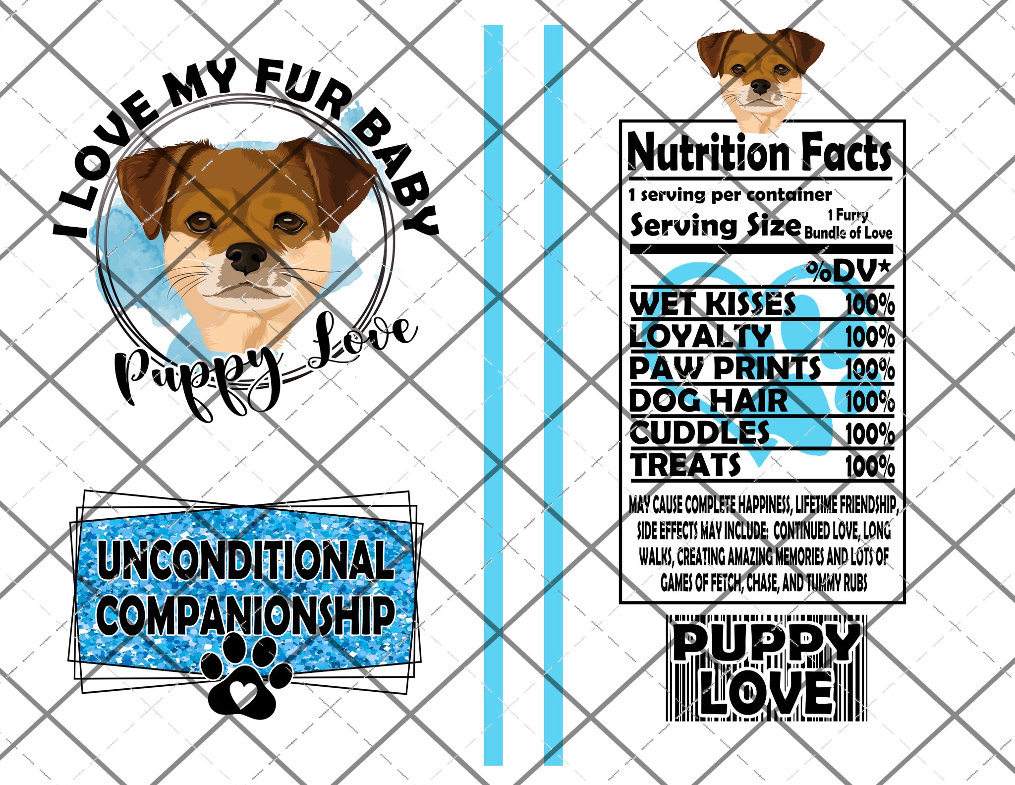 Puppy Love Blue Label Claw File Instant Download Digital File