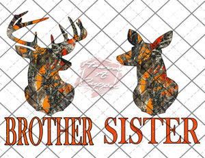 brother and sister orange camo bundle png Only digital files sublimation design Digital Download PNG FILE