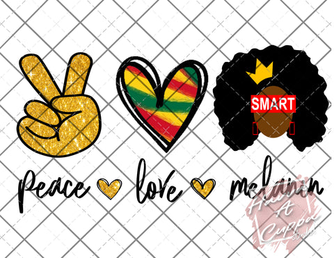 peace love melanin Digital File png Only sublimation Digital Download