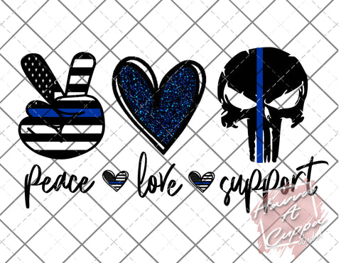 peace love support back the blue Digital File png Only sublimation Digital Download