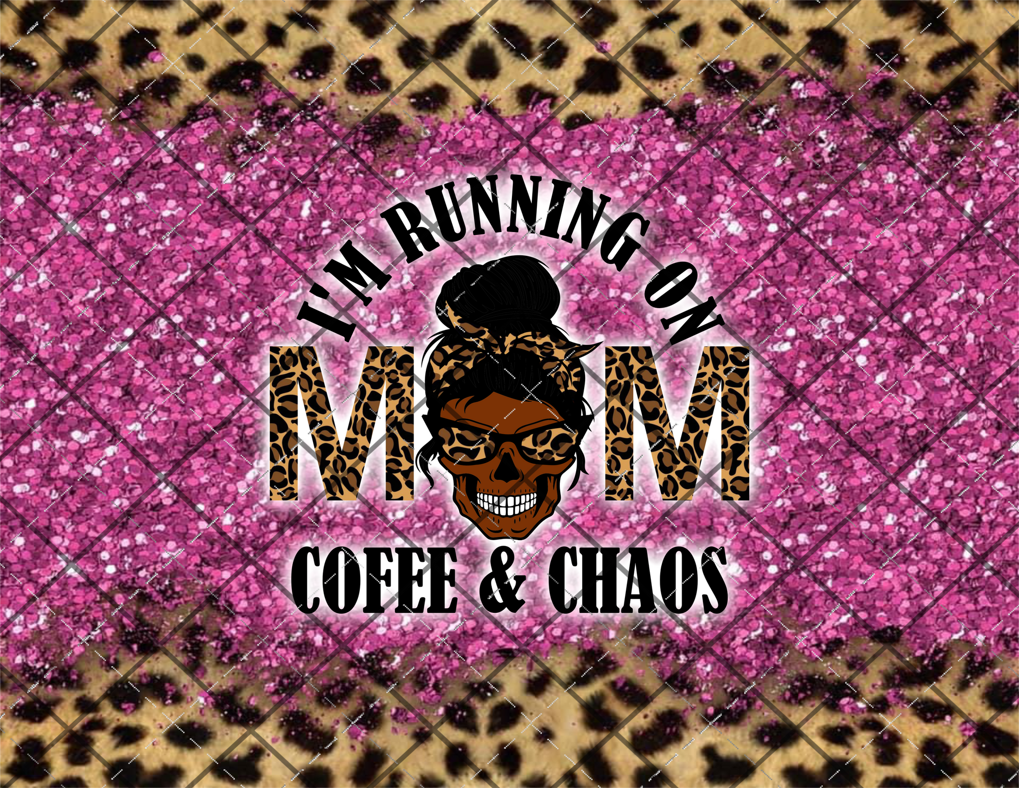 Coffee & Chaos Mom White Hair Digital File 20oz Full Wrap png File