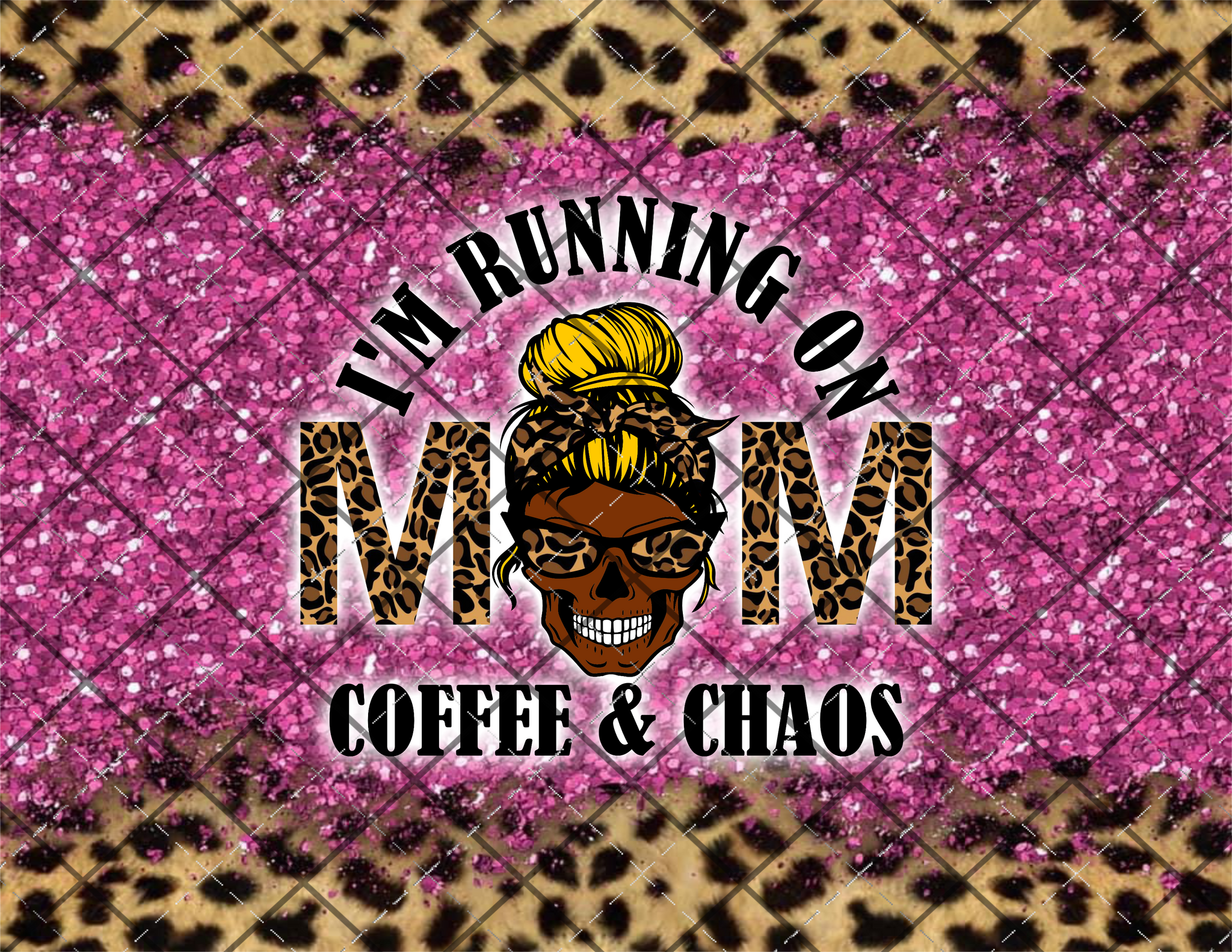 African Coffee & Chaos Mom Blonde Hair Digital File 20oz Full Wrap png File