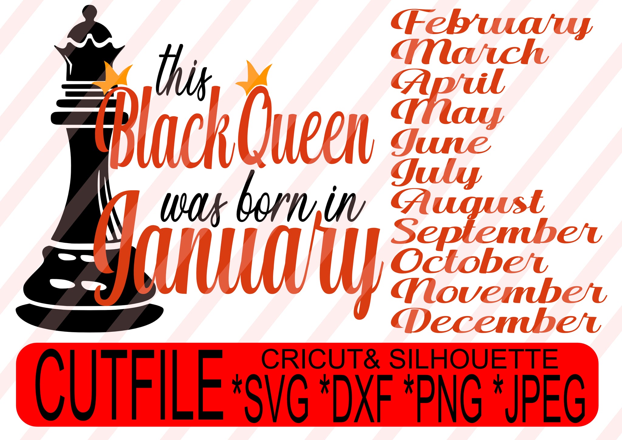 black queen born svg png jpeg dxf  Instant Download Digital File