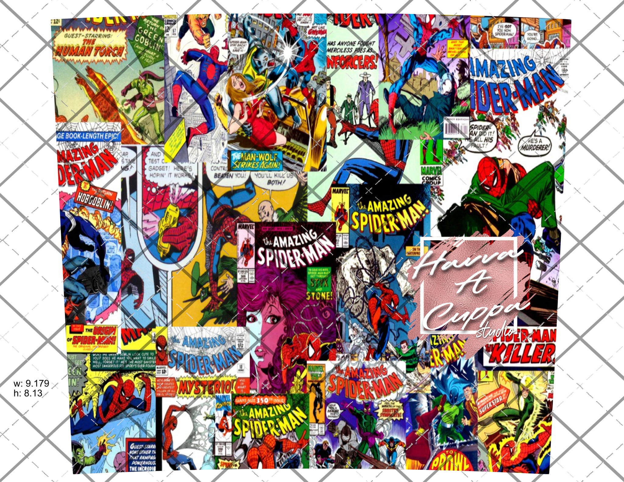 Comic Book 20oz Full Wrap curve Digital File  Png File