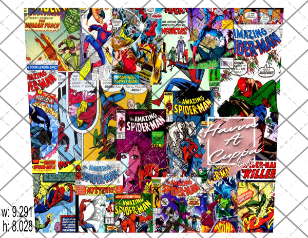 Comic Book 20oz Full Wrap curve Digital File  Png File