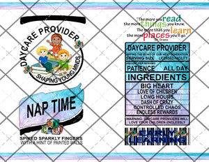 daycare provider Digital File 20oz Full Wrap png File Digital Download