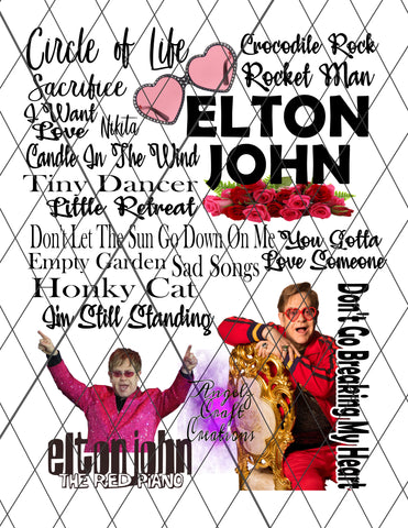 Elton John Png File Only Digital File Digital Download