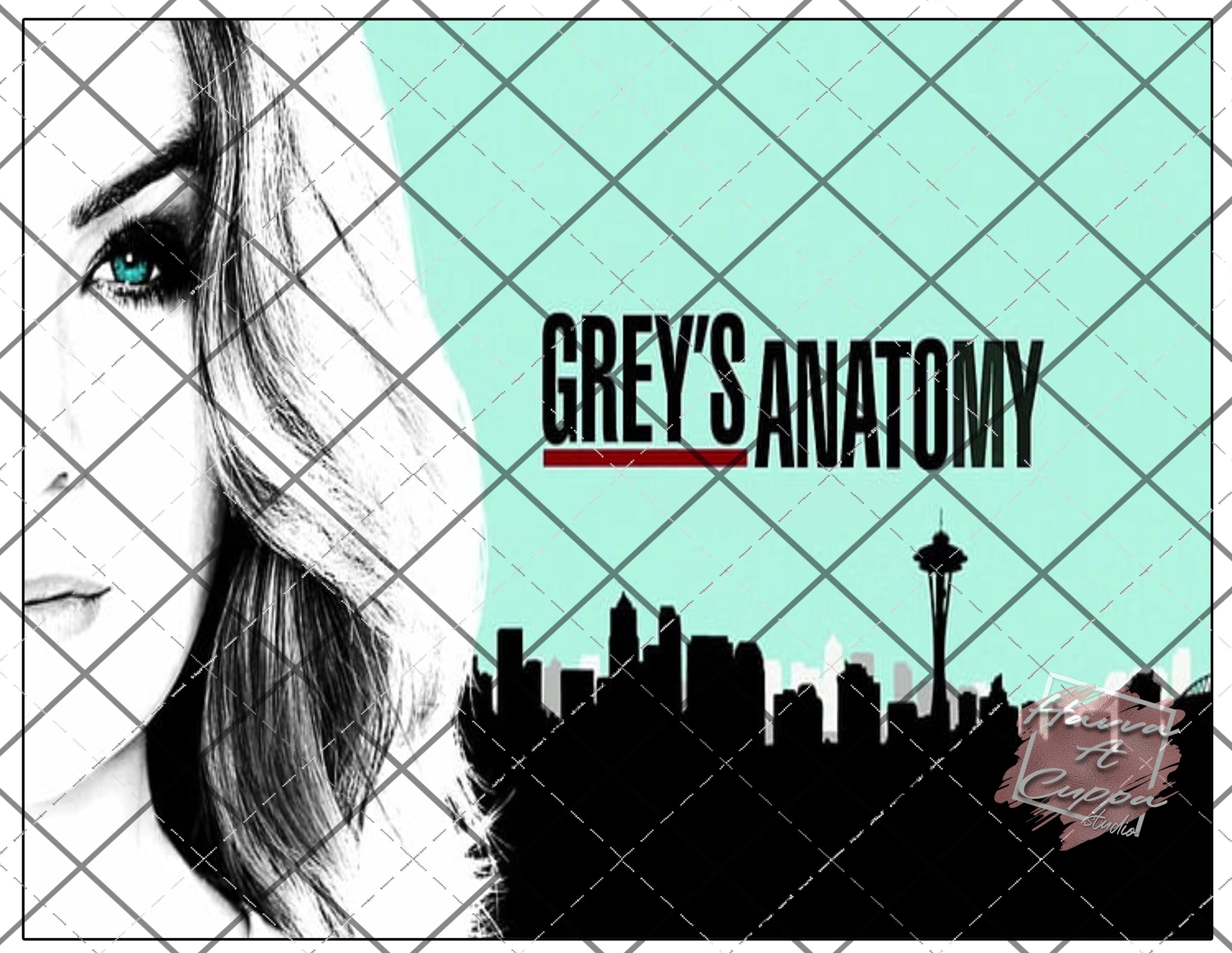 greys anatomy Digital File 20oz Full Wrap curve png File