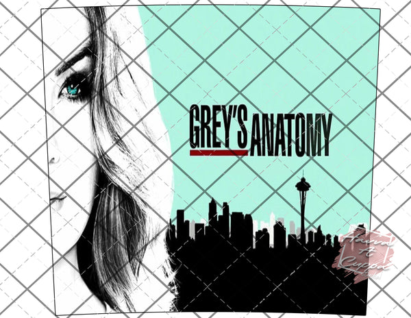 greys anatomy Digital File 20oz Full Wrap curve png File