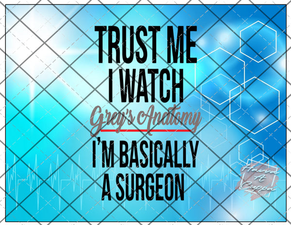 greys anatomy Digital File 20oz Full Wrap curve png File