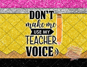 Teaching Pencil Digital File 20oz Full Wrap curve png File