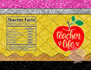 Teaching Pencil Digital File 20oz Full Wrap curve png File