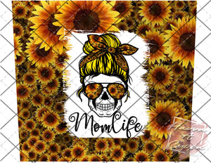 Sunflower Mom Life Digital File 20oz Full Wrap curve png File