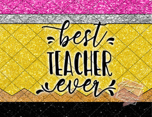 Teaching Pencil Digital File 20oz Full Wrap curve png File