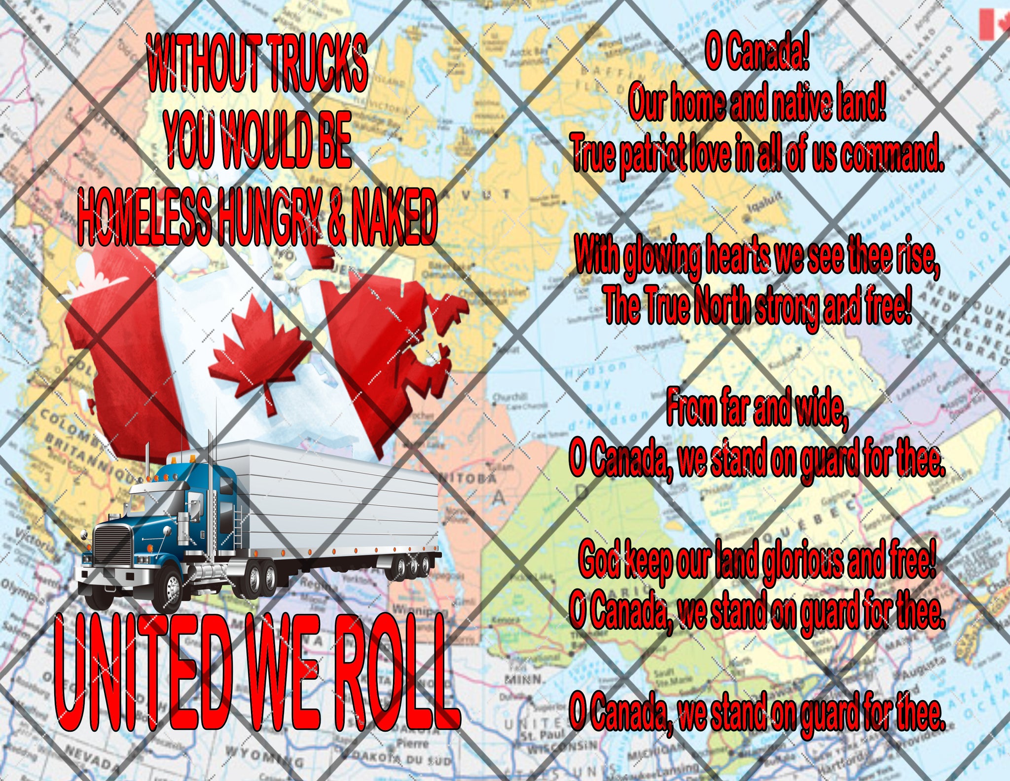 Freedom Convoy 2022 Canada Digital File 20oz Full Wrap png File