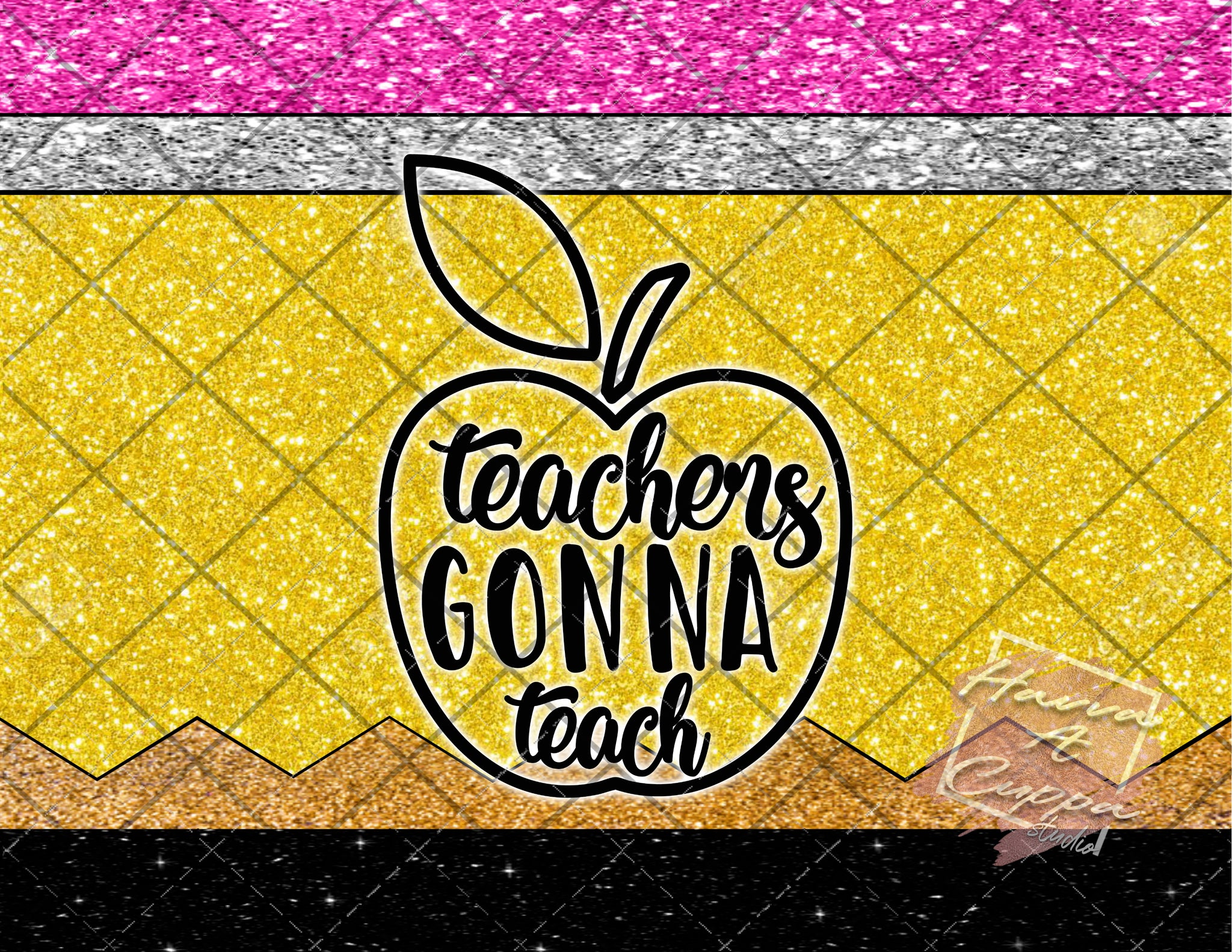 Teaching Pencil Digital File 20oz Full Wrap curve png File