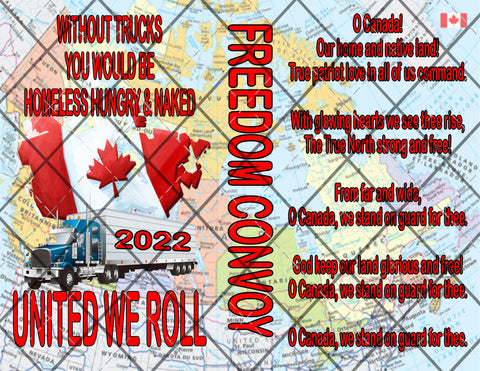 Freedom Convoy 2022 Canada Digital File 20oz Full Wrap png File