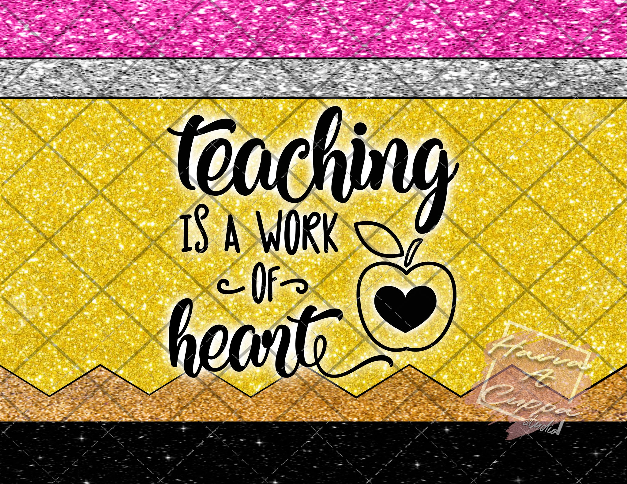 Teaching Pencil Digital File 20oz Full Wrap curve png File