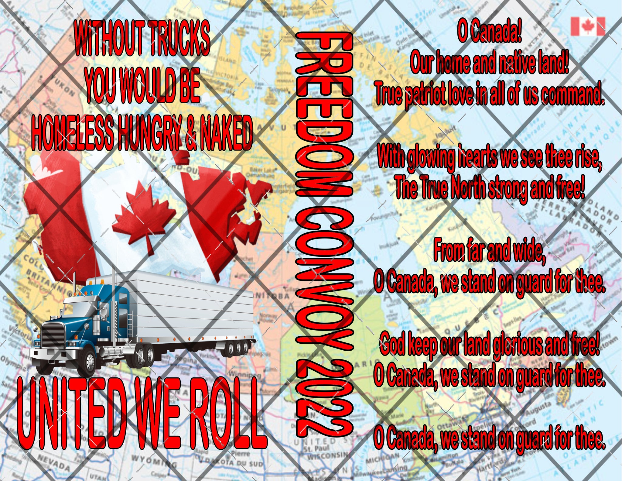 Freedom Convoy 2022 Canada Digital File 20oz Full Wrap png File