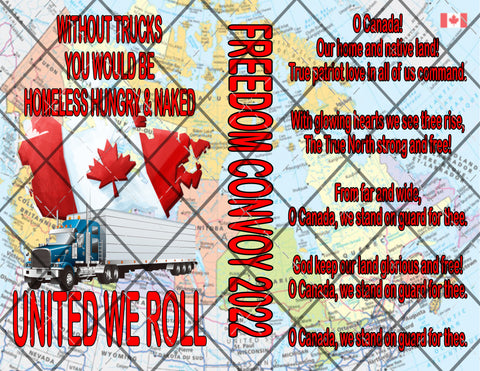 Freedom Convoy 2022 Canada Digital File 20oz Full Wrap png File