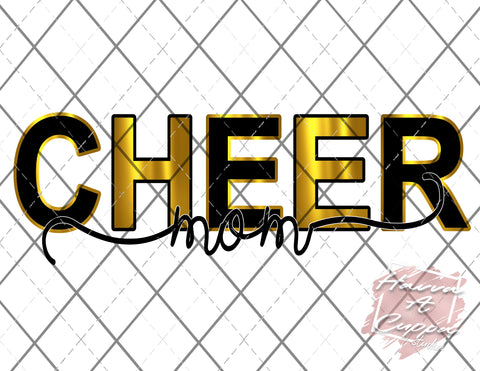 black and gold cheer mom Digital File png Only sublimation Digital Download