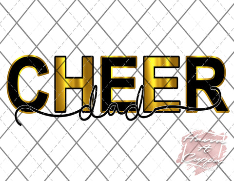 black and gold cheer dad Digital File png Only sublimation Digital Download