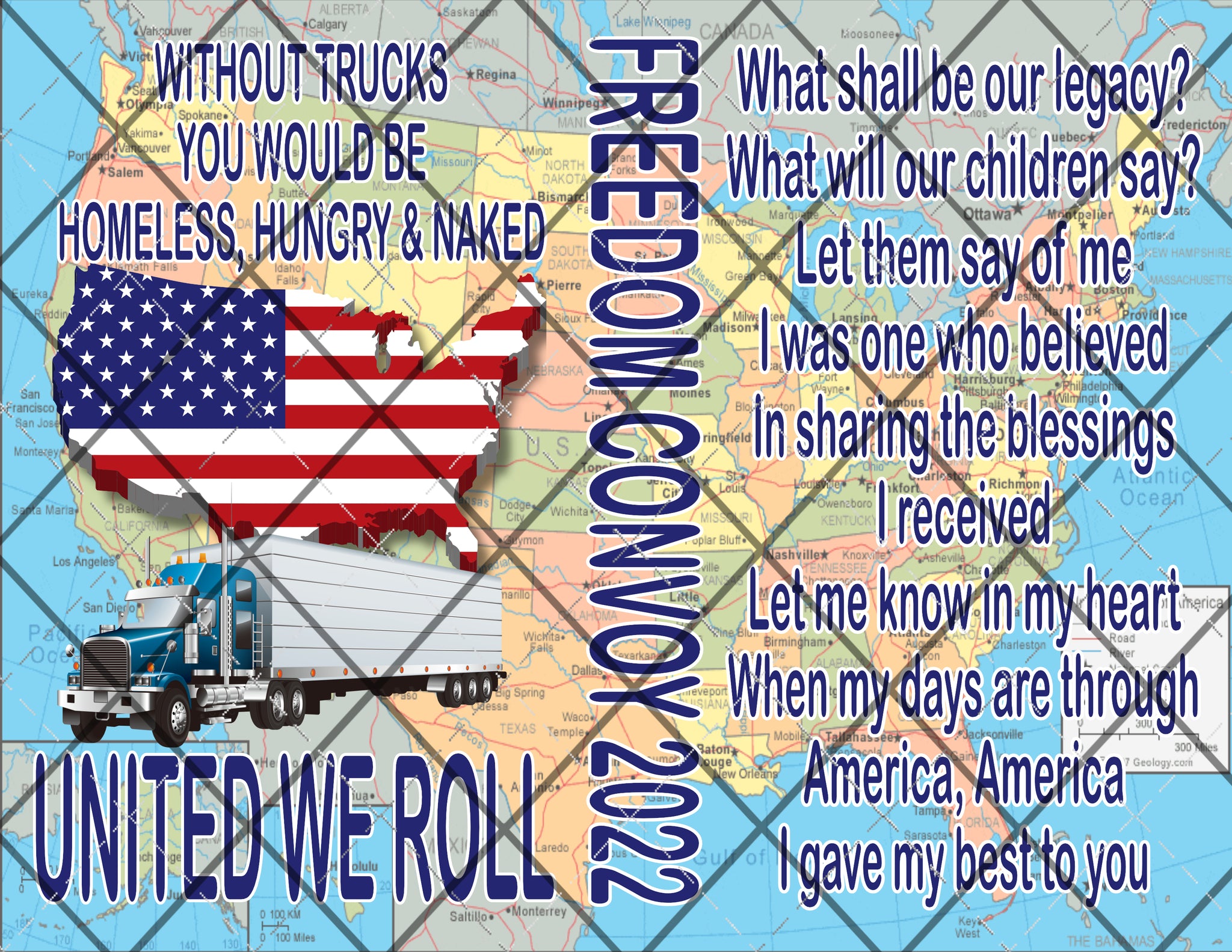 Freedom Convoy 2022 American Digital File 20oz Full Wrap png File