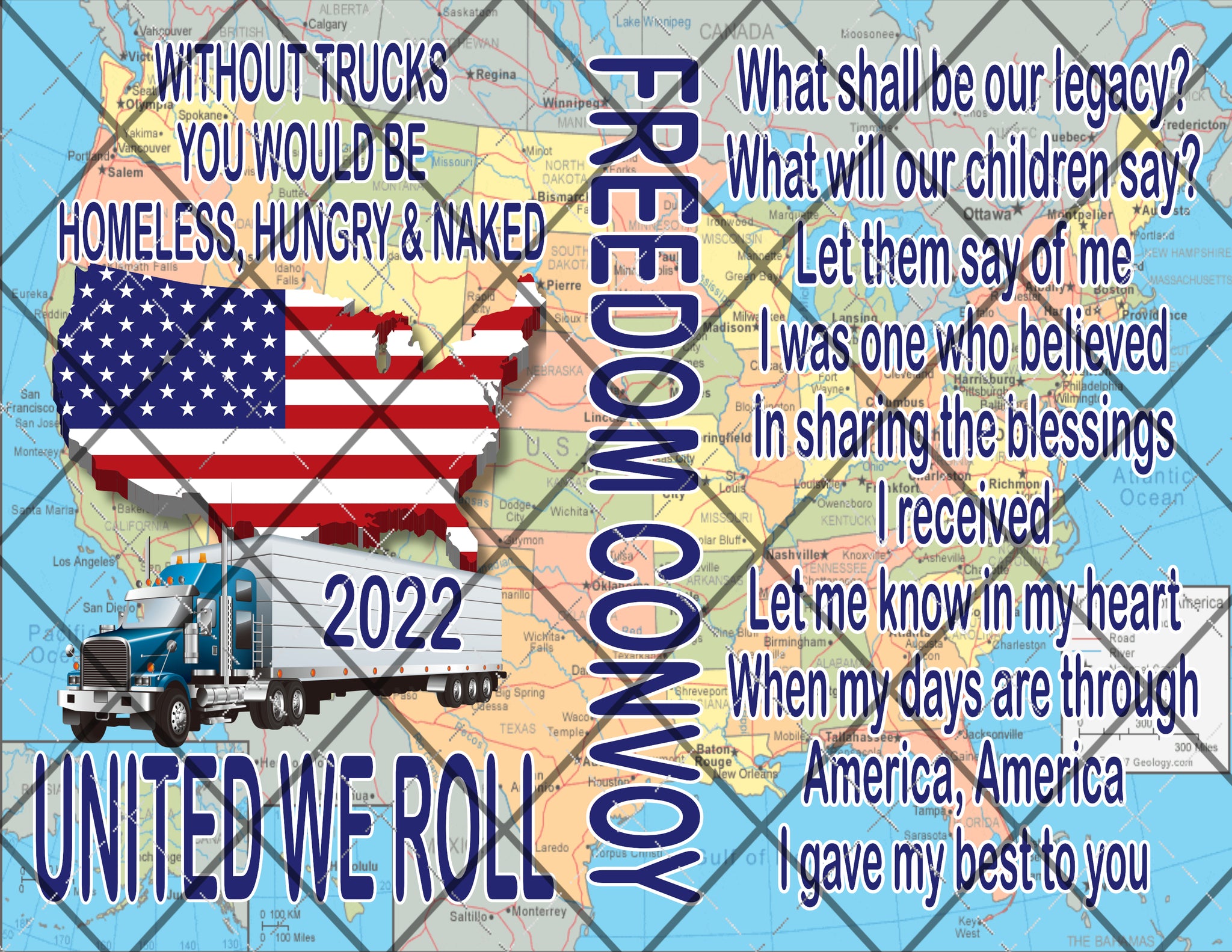 Freedom Convoy 2022 American Digital File 20oz Full Wrap png File