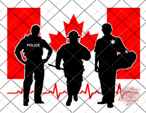 Canadian First Responders SVG Cutfile Instant Download Digital File