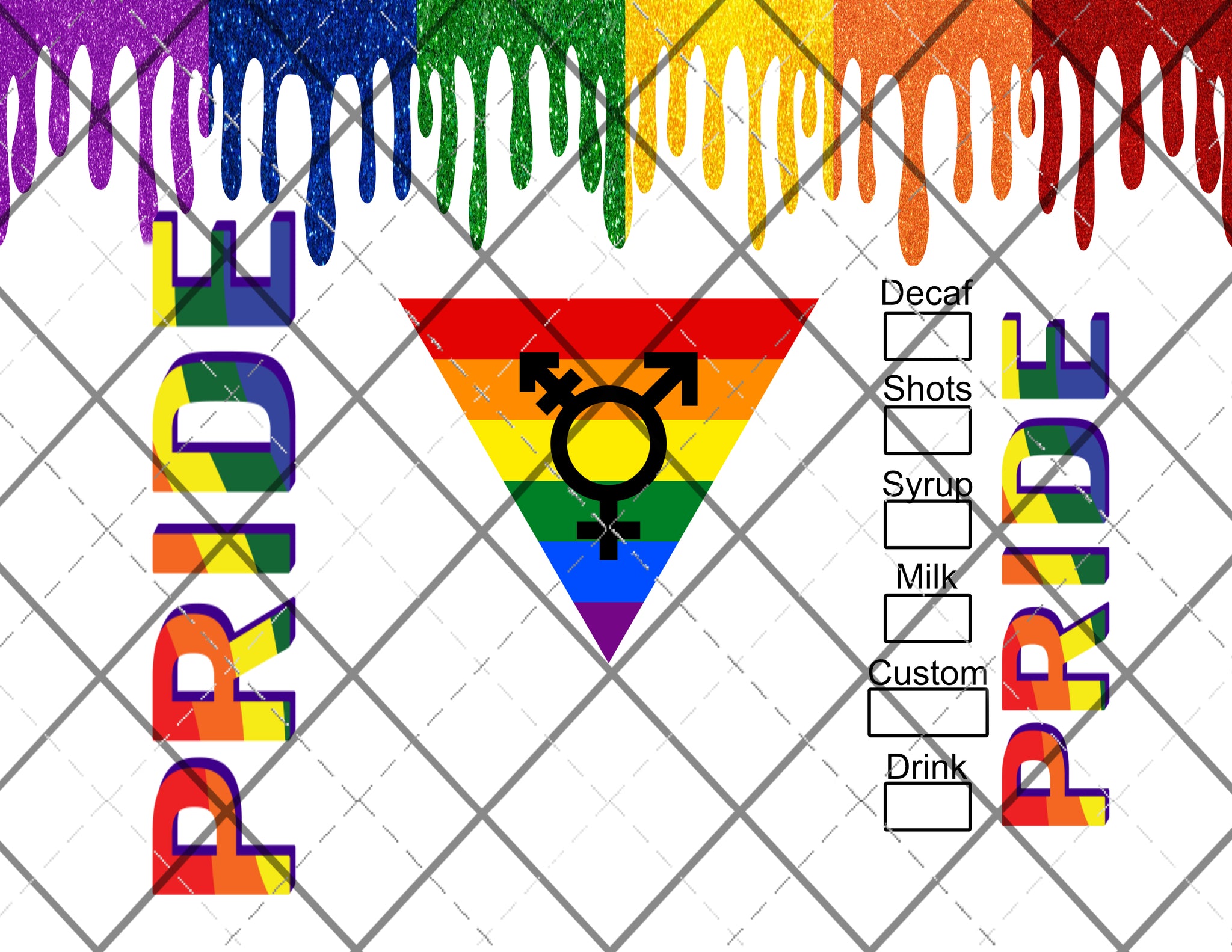 PRIDE Starbucks Digital File 20oz Full Wrap png File Digital Download