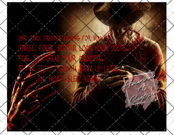 Freddy 20oz skinny Full Wrap File png and Jpeg Digital File