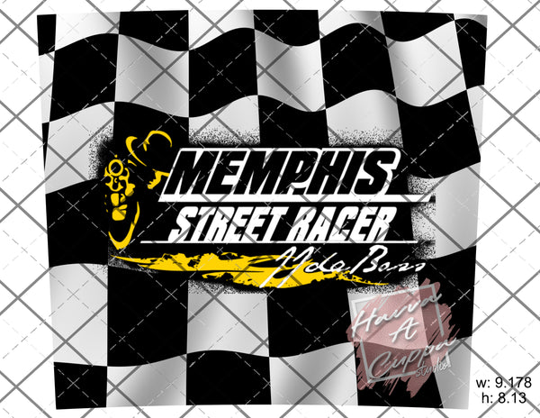 Memphis Racers Digital File 20oz skinny Full Wrap Straight and Curved File png and Jpeg