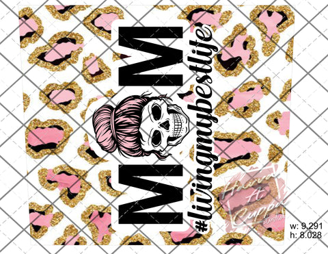 Skull Mom Life 20oz skinny Full Wrap Straight Curved and tapered File png and Jpeg