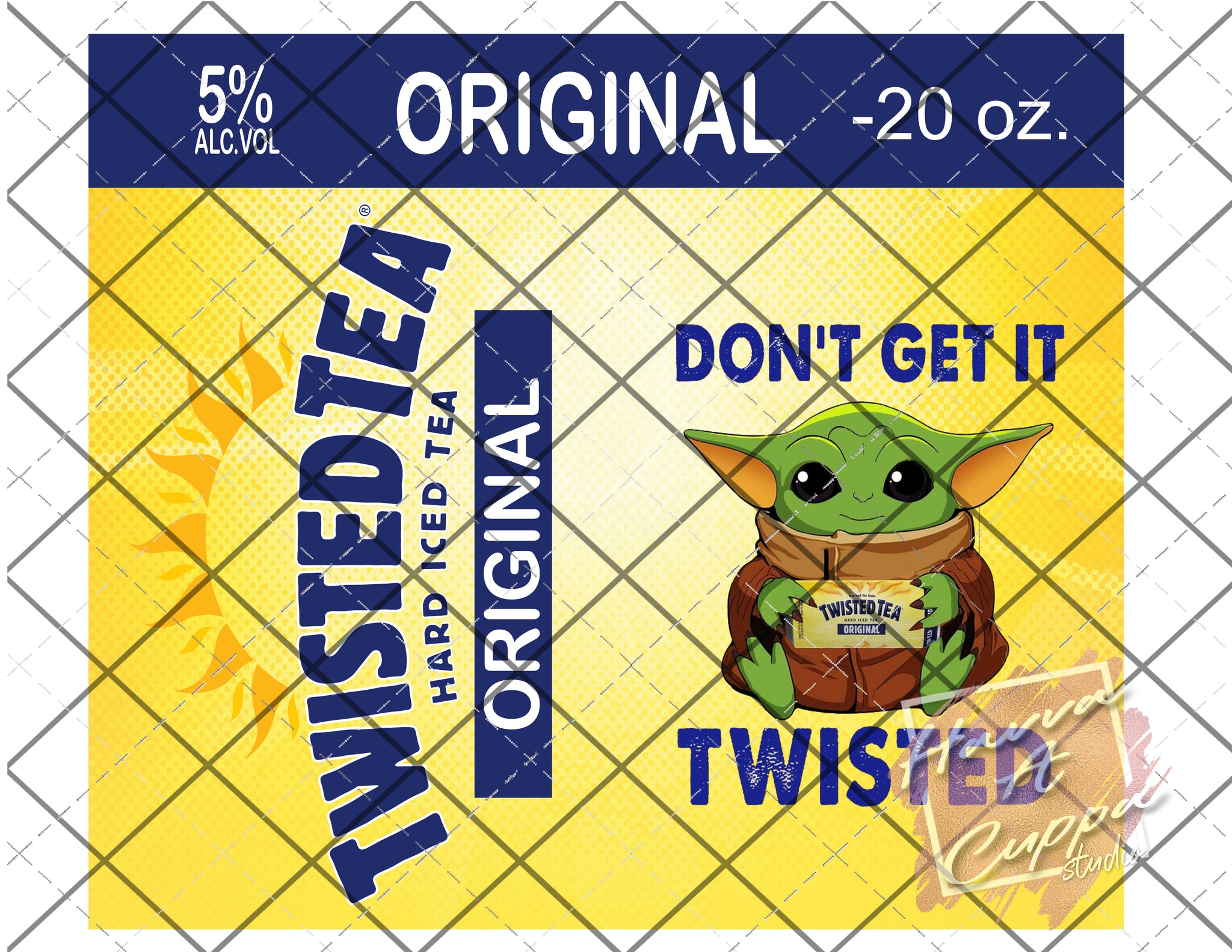 twisted tea original seltzer yoda 20oz skinny Full Wrap File png  Digital File