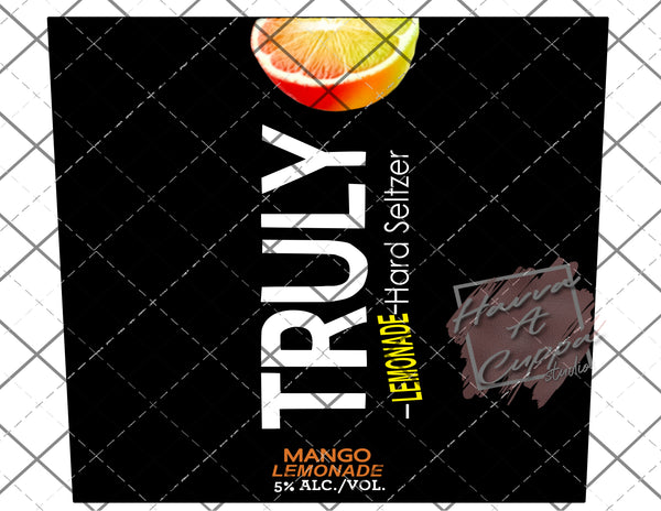 Truly Memonade Mango Digital File 20oz Full Wrap curve Png File