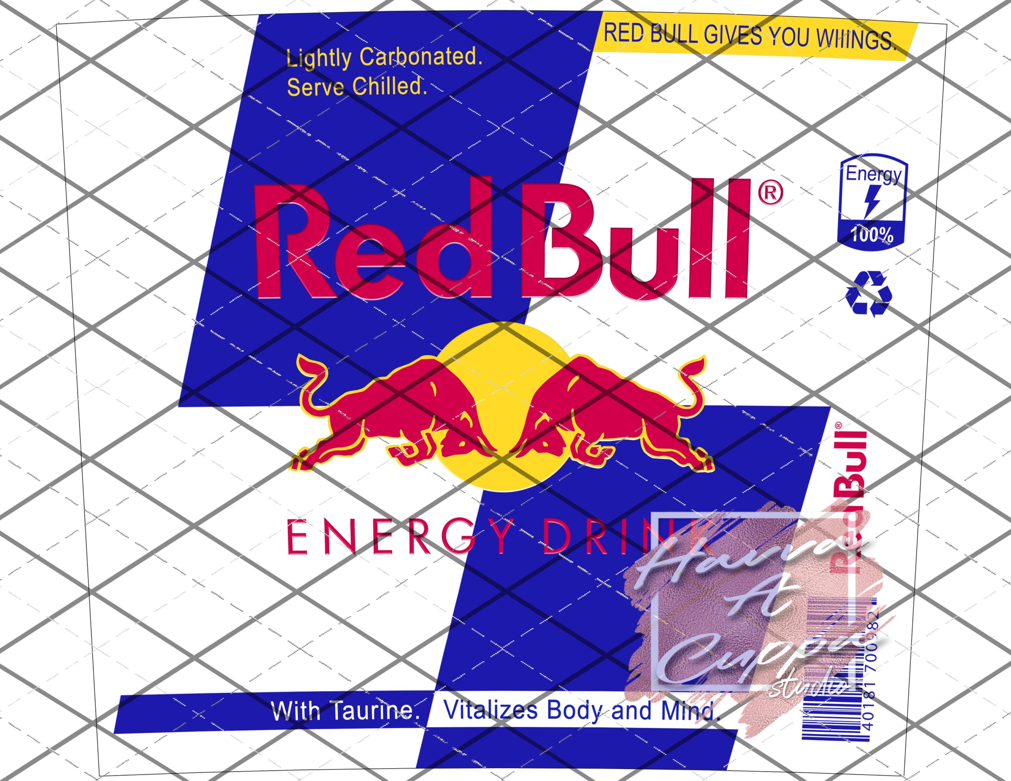 Redbull Digital File 20oz Full Wrap Straight and Curved File png and Jpeg