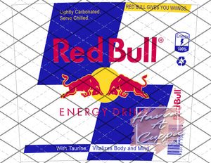 Redbull Digital File 20oz Full Wrap Straight and Curved File png and Jpeg